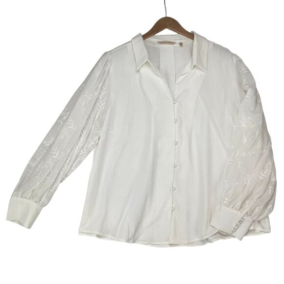 Soft Surroundings Tops - Soft Surroundings White Button Down Blouse Size 1X